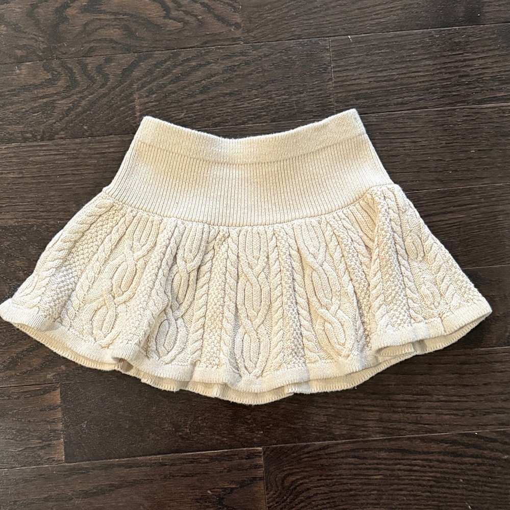 Cream Cable Knit Women's Skirt